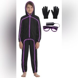 Kids Black and Purple Light-Up Costume